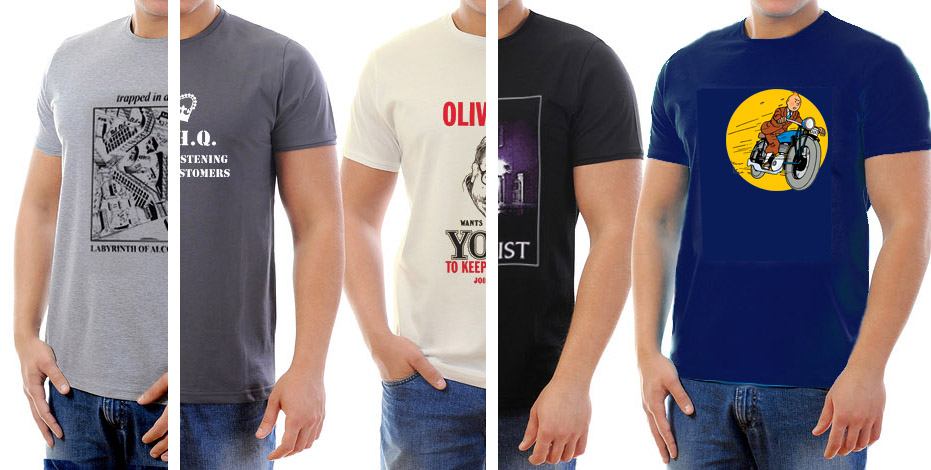 t-shirt on a young man
