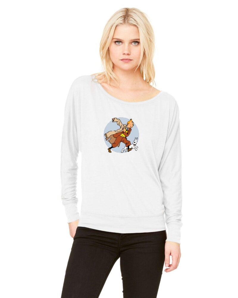 Bella + Canvas Ladies' Flowy Long-Sleeve Off Shoulder T-Shirt | 8850 - Image 4