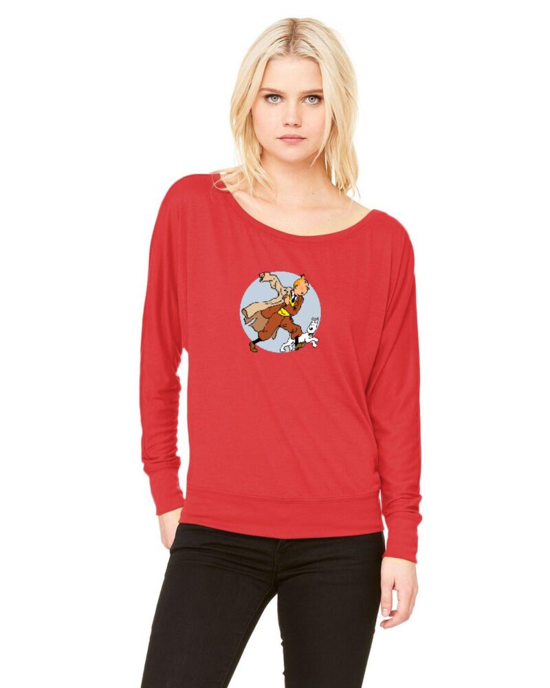 Bella + Canvas Ladies' Flowy Long-Sleeve Off Shoulder T-Shirt | 8850 - Image 3