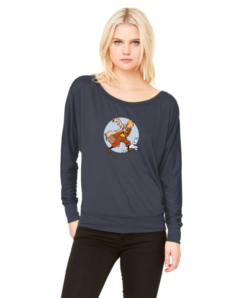 Bella + Canvas Ladies' Flowy Long-Sleeve Off Shoulder T-Shirt | 8850 - Image 2